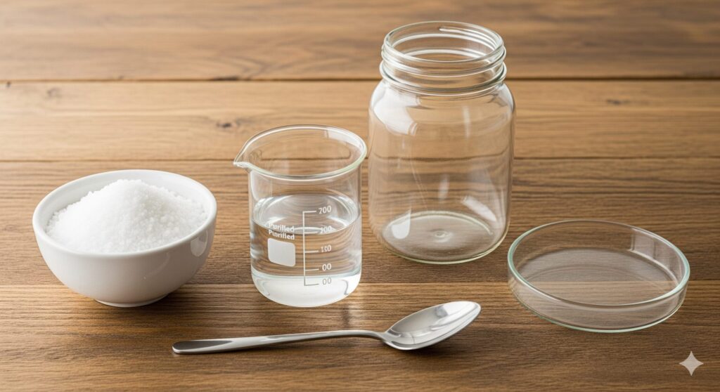 自由研究で準備する材料と塩の量