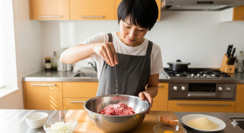 ハンバーグに塩を入れる理由