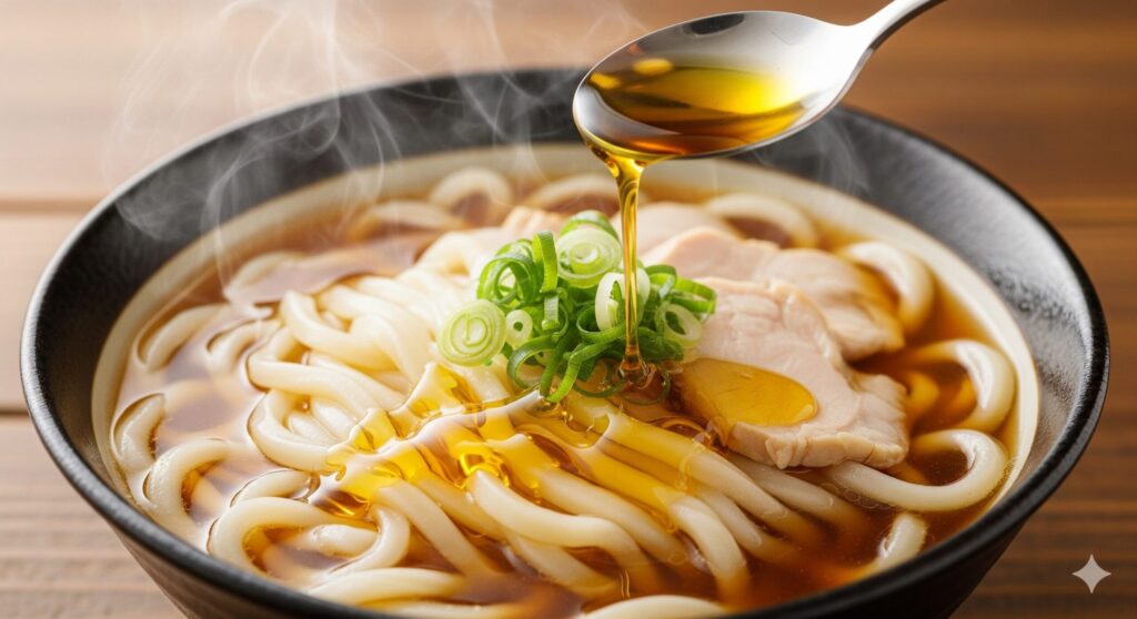 自家製鶏油で本格的なコクをプラス