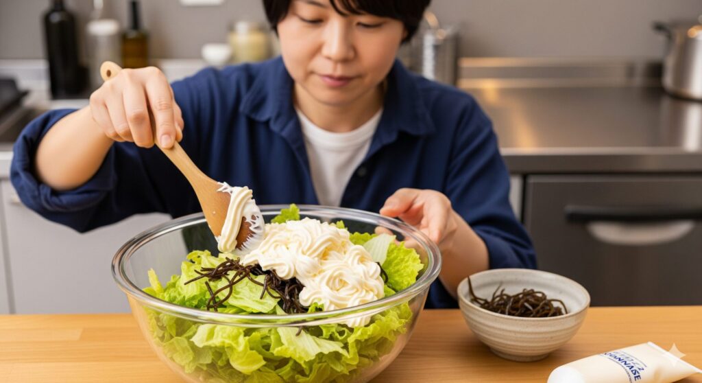 ⑤マヨネーズで和えてコク旨サラダ風に