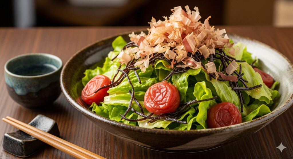 ⑥梅と鰹節でさっぱりとした和風の味付け