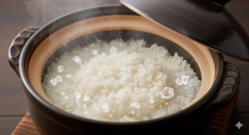 こだわりの塩水で炊き上げたご飯とは