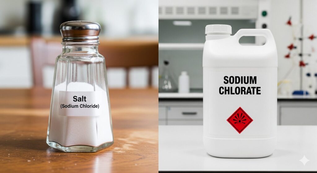 塩素酸ソーダと塩の違いを比較